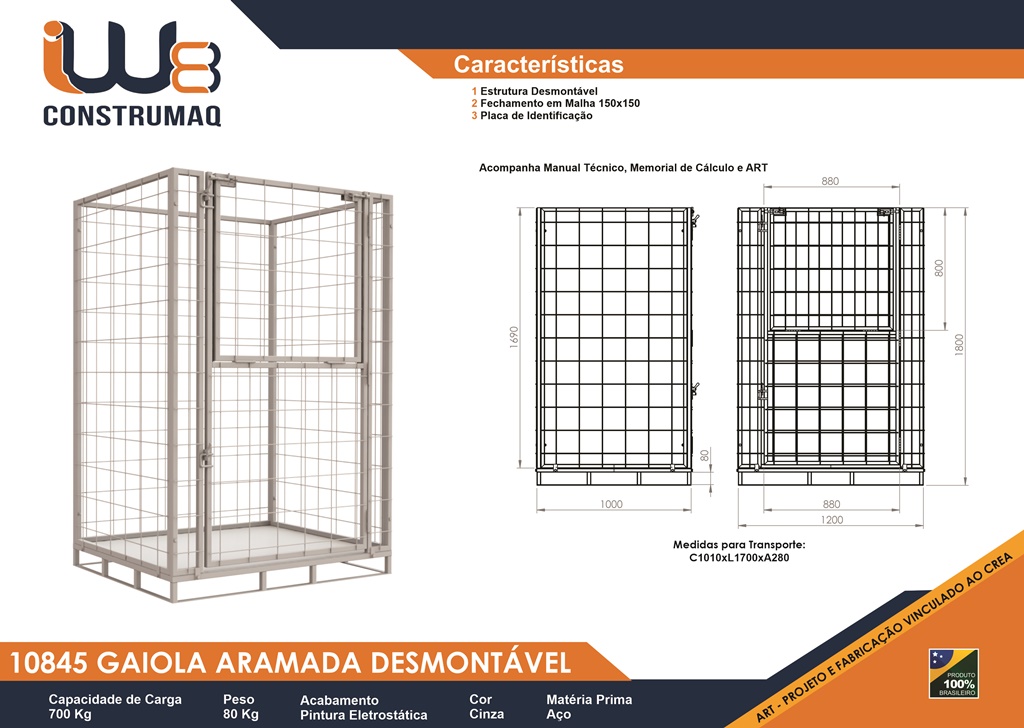 Cesto com Pallet de Aço