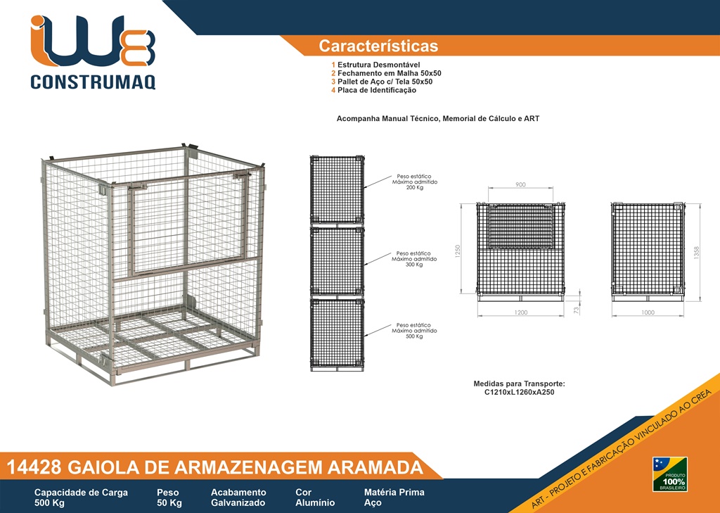 Gaiola de Aramado para Armazenagem