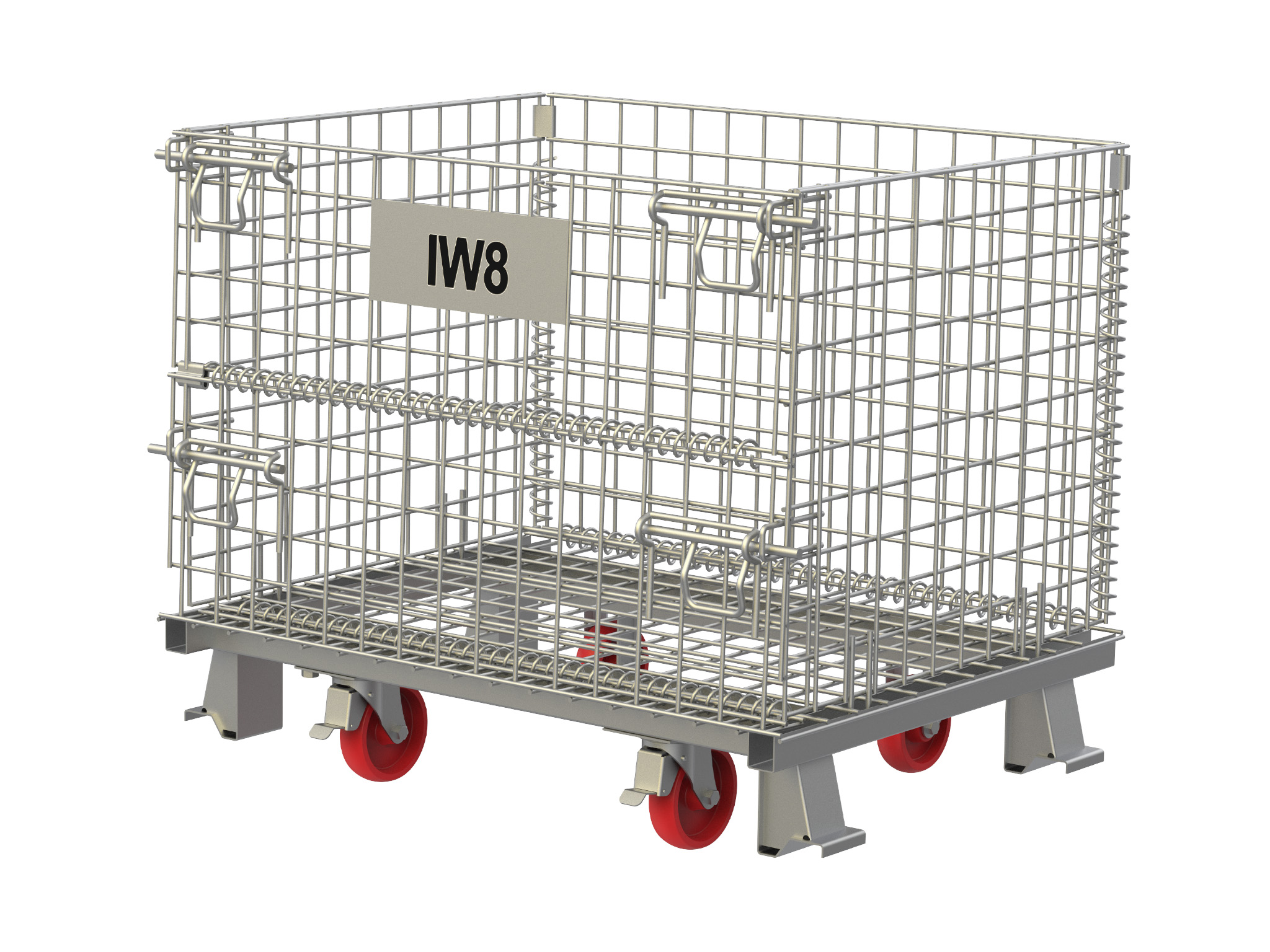 Carrinho de carga aramado robusto com rodízios