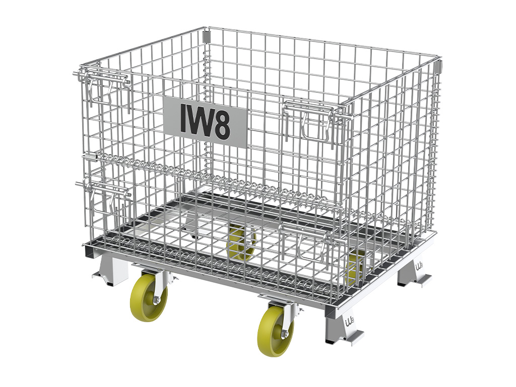 Carro gaiola de ferro galvanizada com rodízios industriais