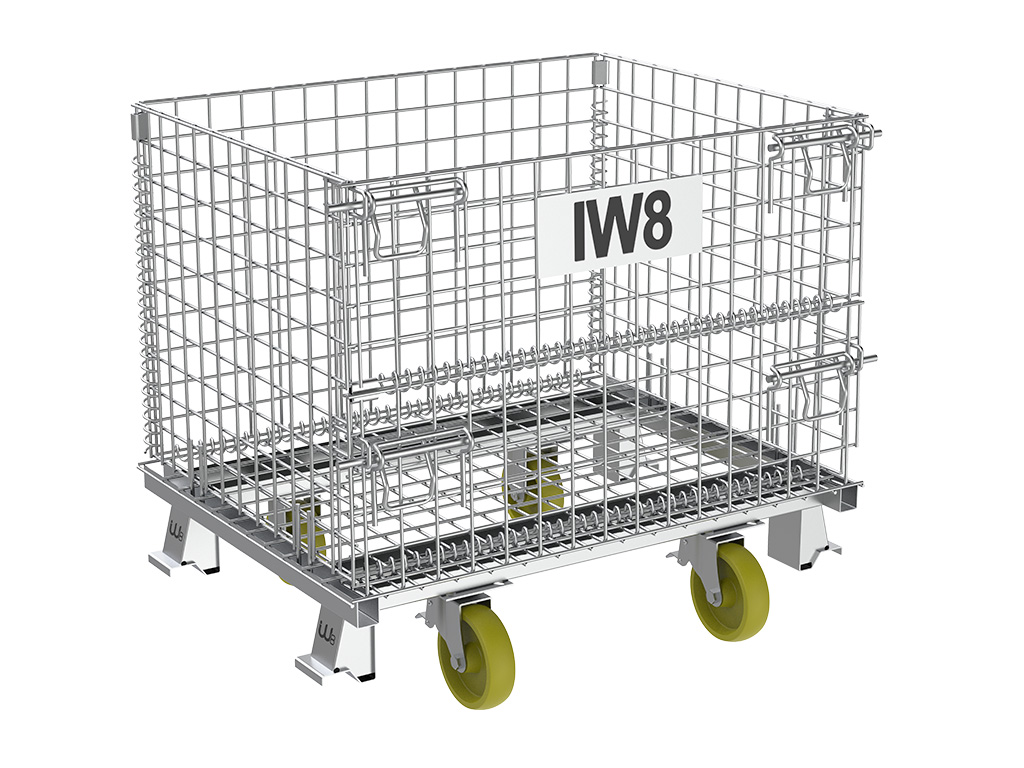 Cesto aramado com rodinhas para transporte de 600kg