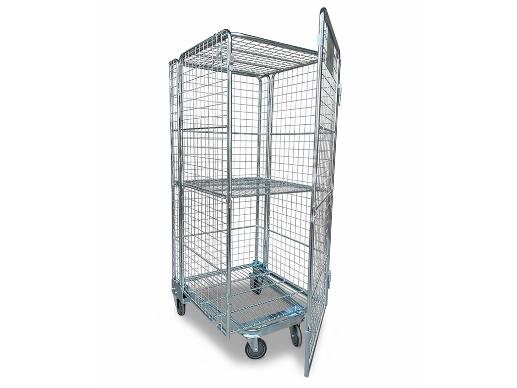 Container aramado industrial fechado para segurança de carga