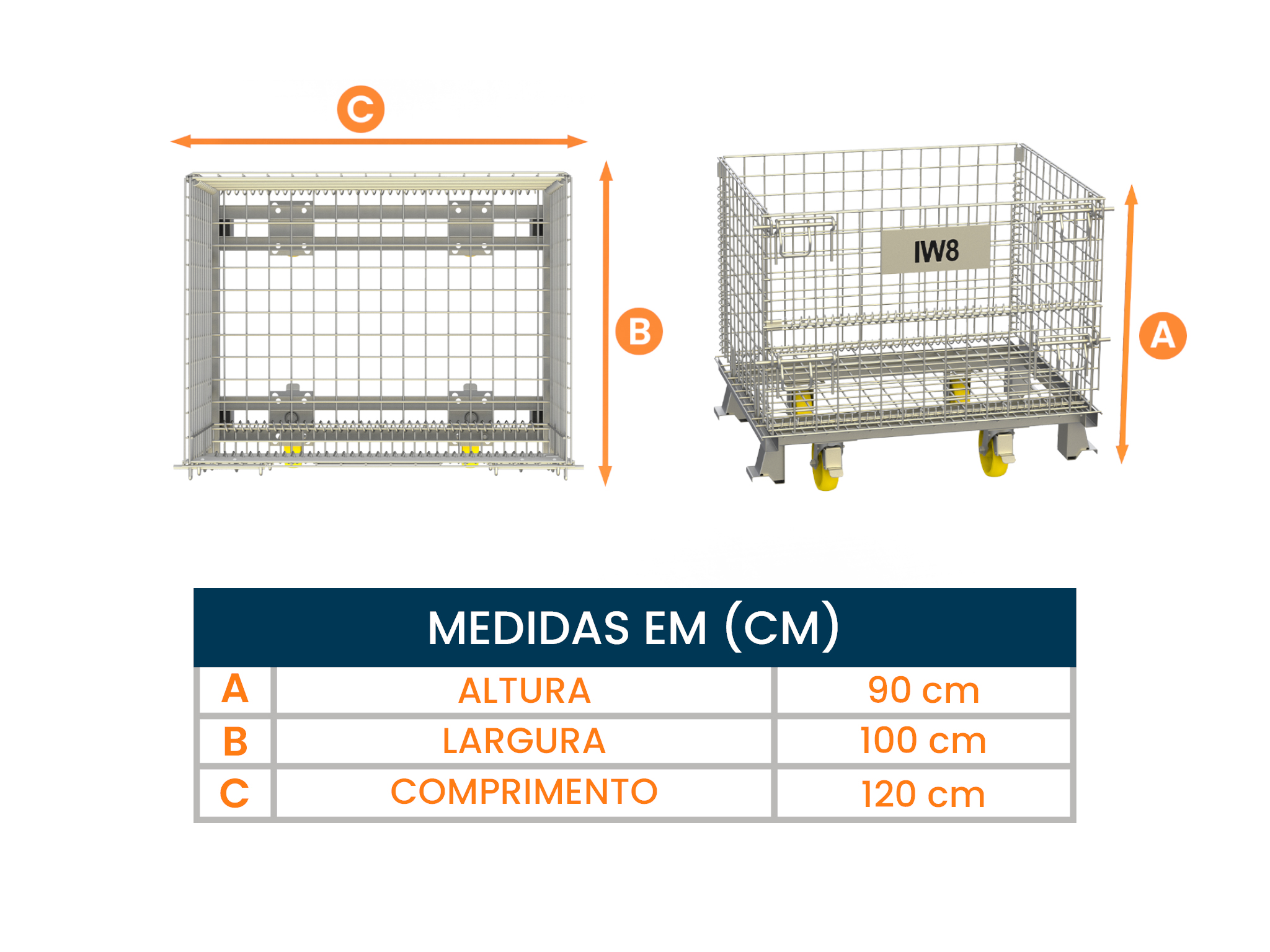 Detalhe da malha 50x100mm do rack porta pallet
