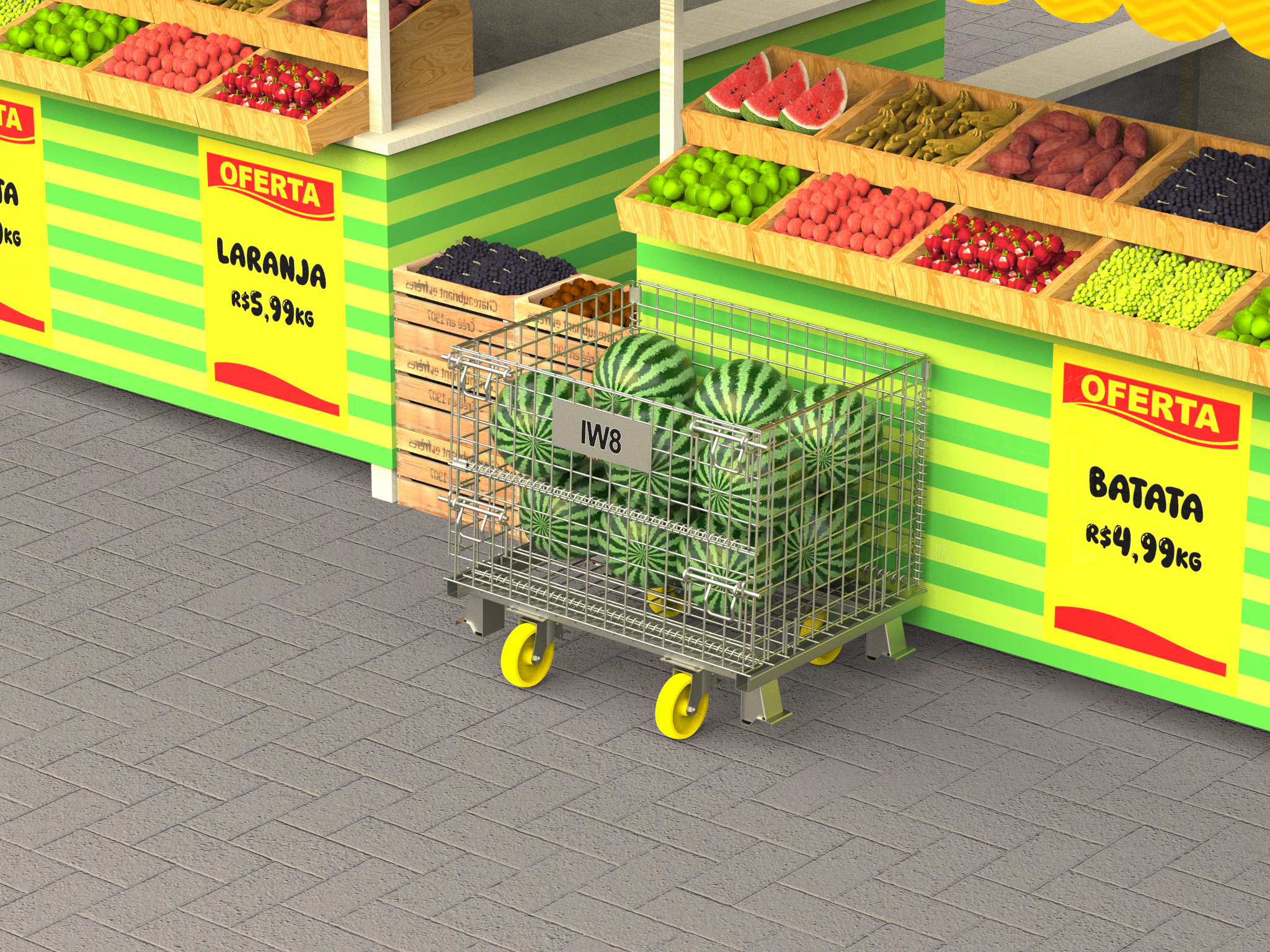 Gaiola de aço galvanizado modelo 18768 com porta frontal