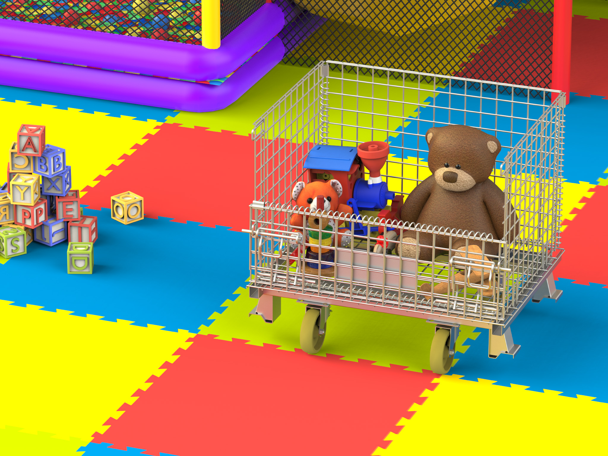 Porta gaiola rack com sistema de abertura basculante